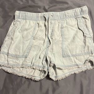 Light blue shorts to appear denim